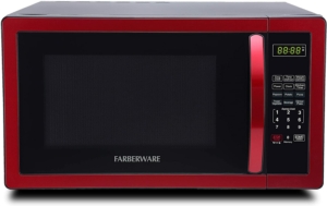 Farberware Classic FMO11AHTBKN 1.1 Cubic Foot 1000-Watt Microwave Oven, Metallic Red 微波炉